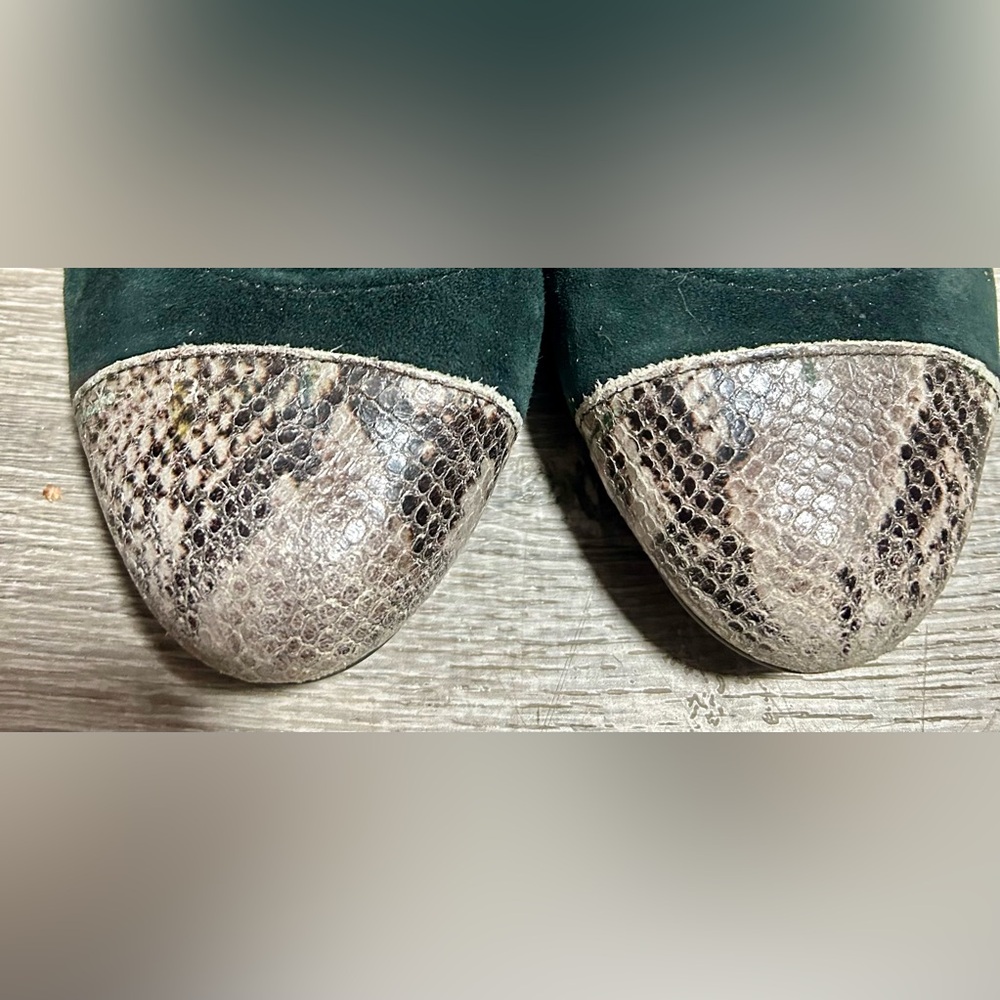 Tory Burch Suede Python Flats Size 11 - image 3